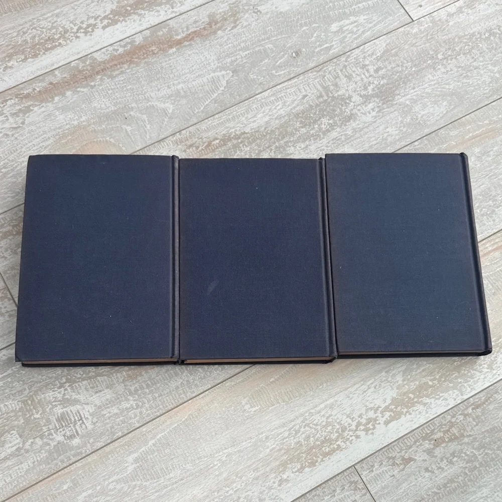 Set of Three Navy Blue Hardcover Vintage Antique 1940’s Books
